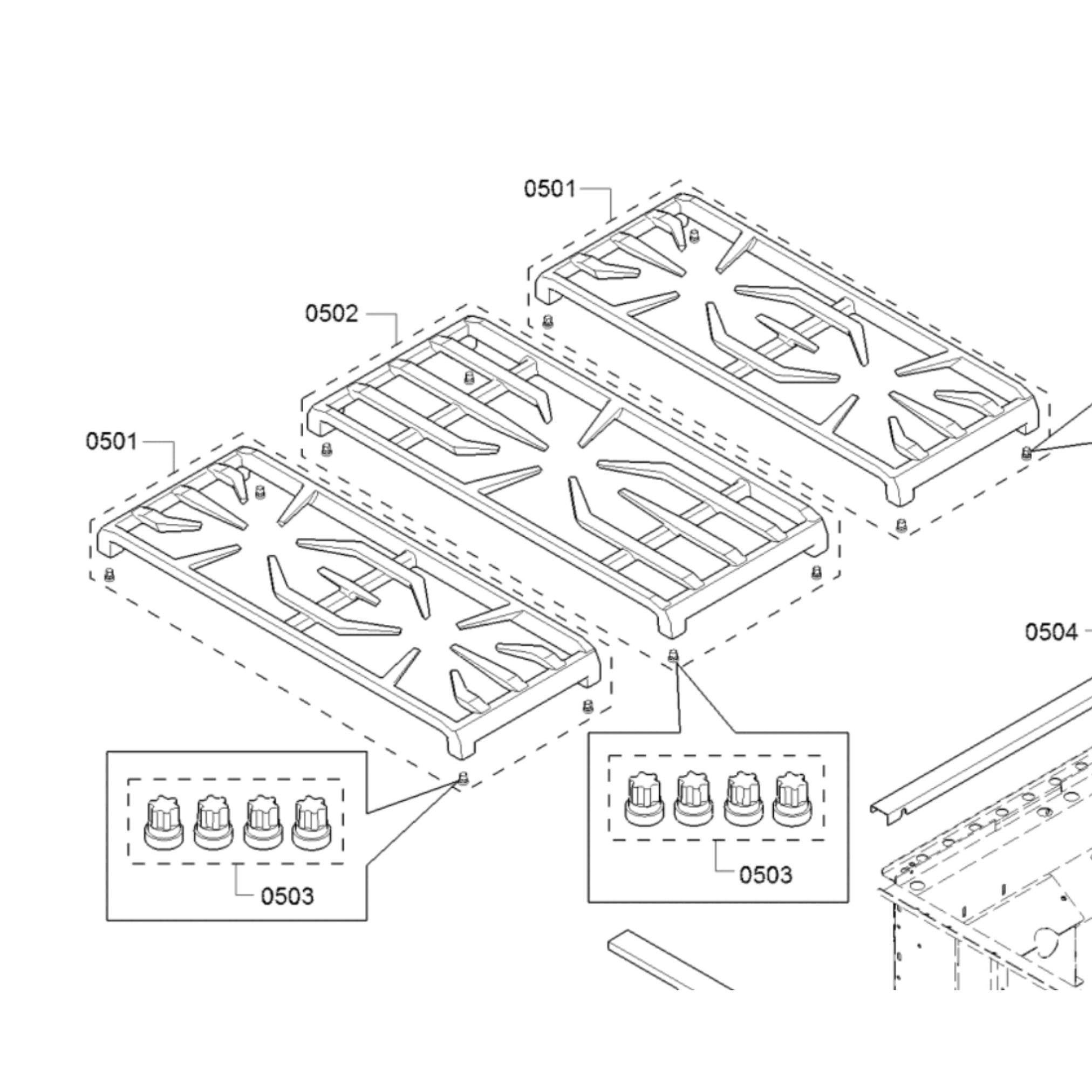 Thermador PCG305W Gas Rangetop Grill Grid Grate