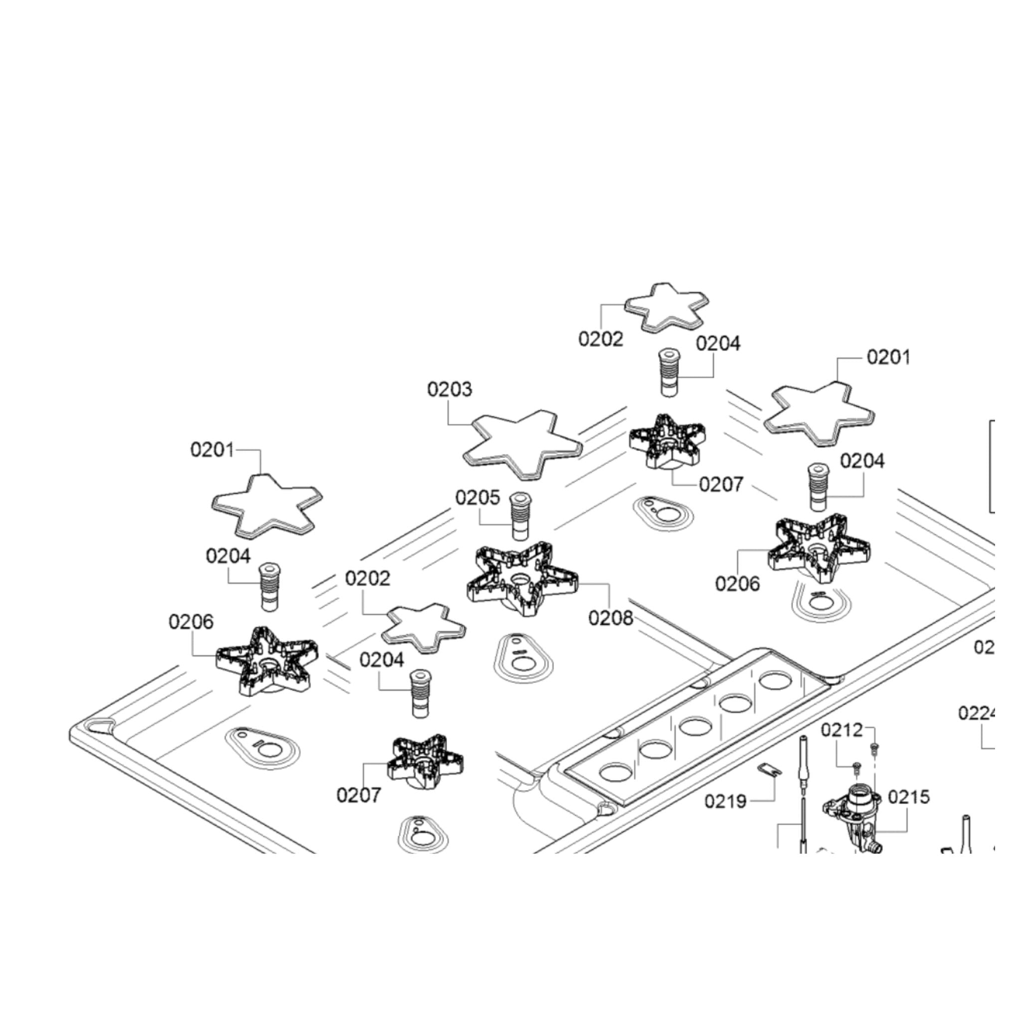 Thermador SGSX365TS Gas Cooktop Burner Cap Star Flat - Size F