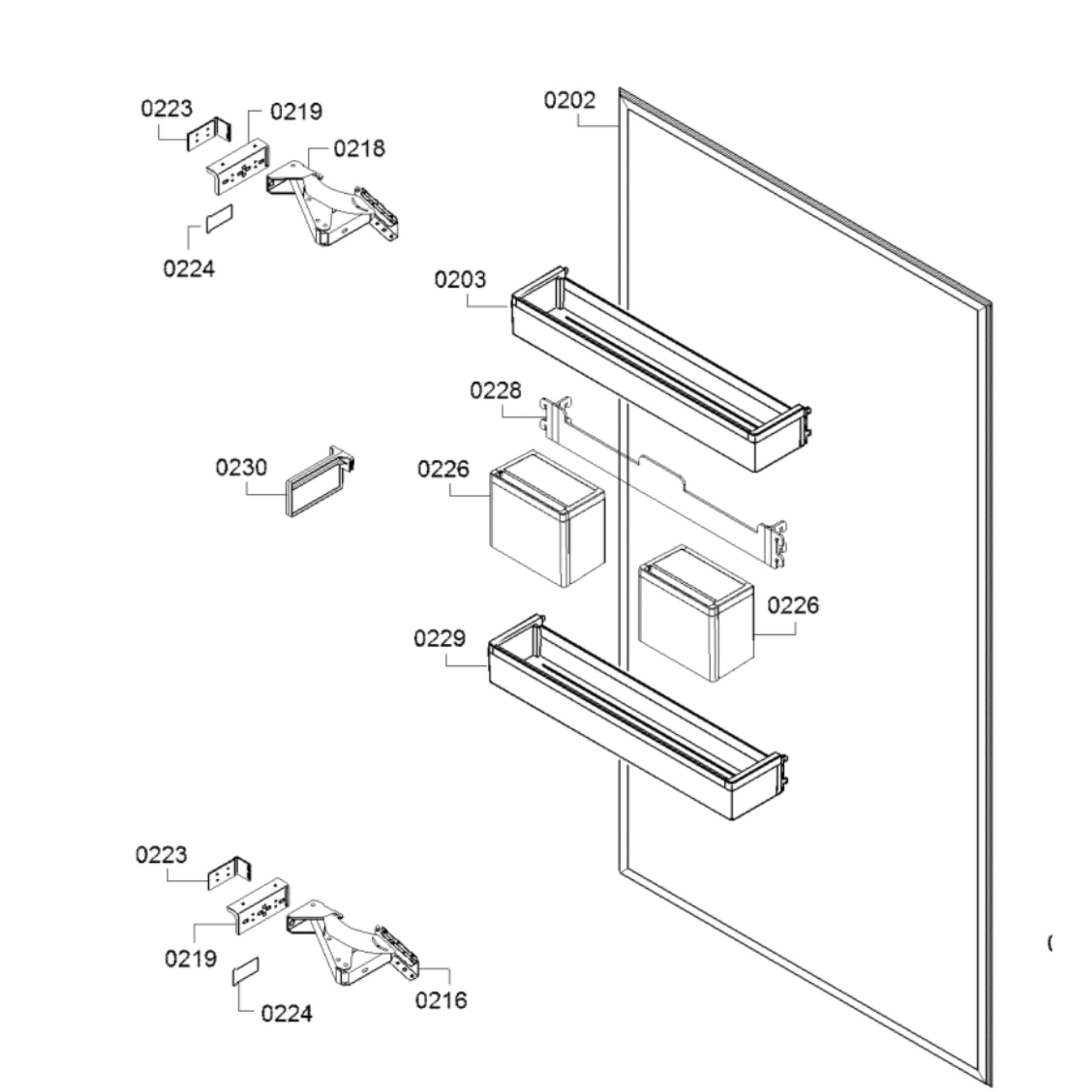 Thermador T30IR900SP Refrigerator Door Shelf Bin Tray - Part No 229