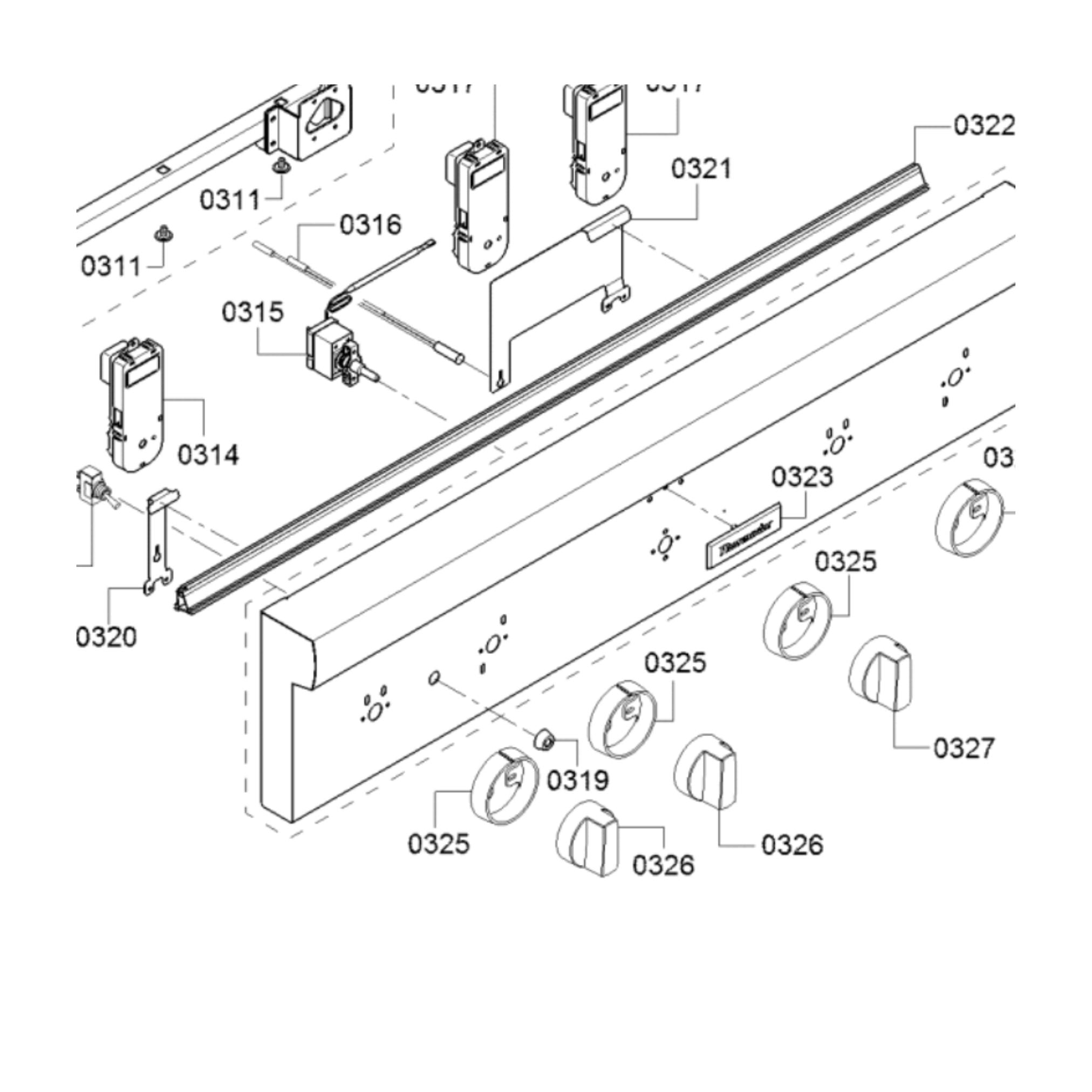 Thermador PCG364WD Gas Rangetop Cooktop Burner Knob - Part No 326
