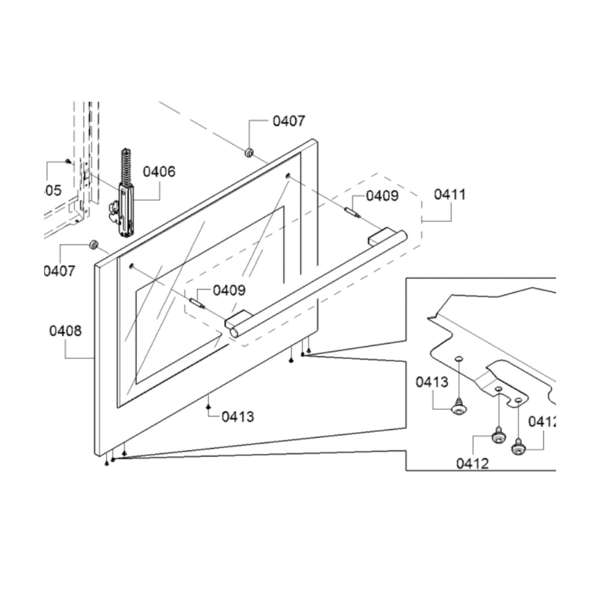 Thermador PODMC301W Double Built-in Stove Oven Door Handle