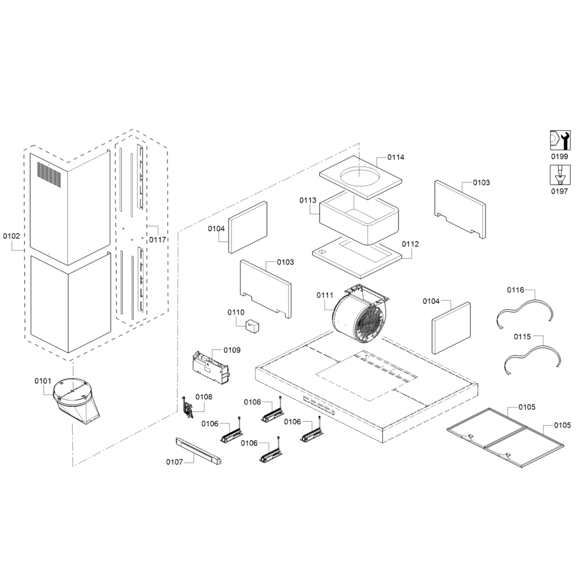 Thermador HMIB42WS Island Hood Metal Mesh Grease Filter