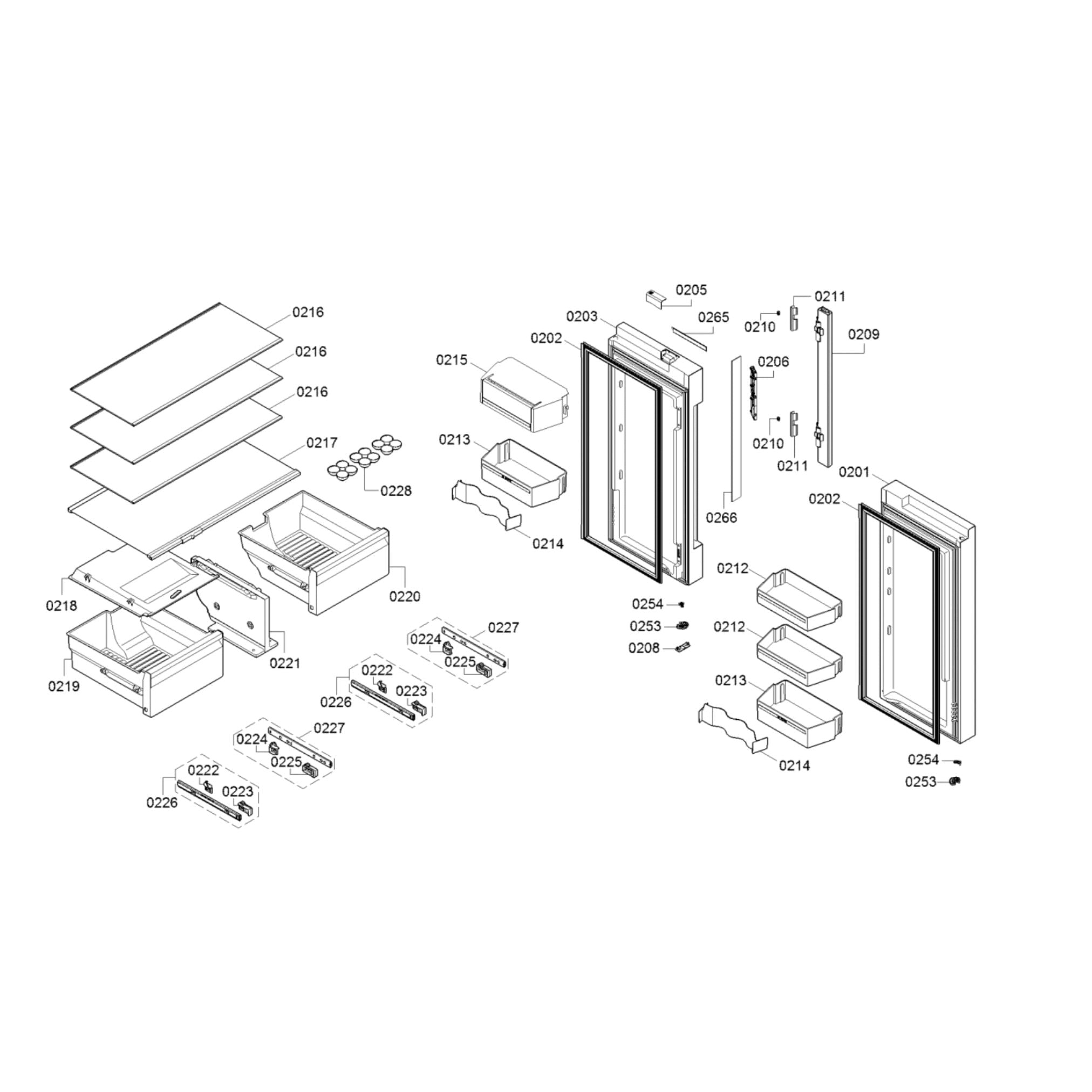 Bosch KFN96APEAG Fridge Refrigerator Door Shelf Bin Tray