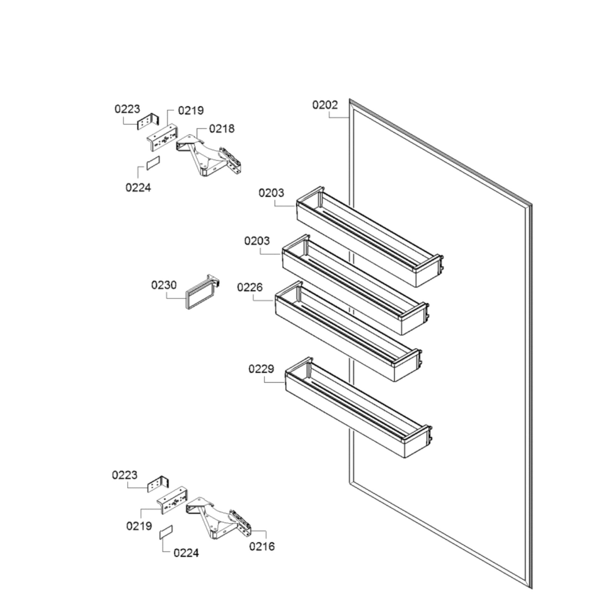Bosch B30IR905SP Fridge Refrigerator Door Bin Shelf - Part No 229