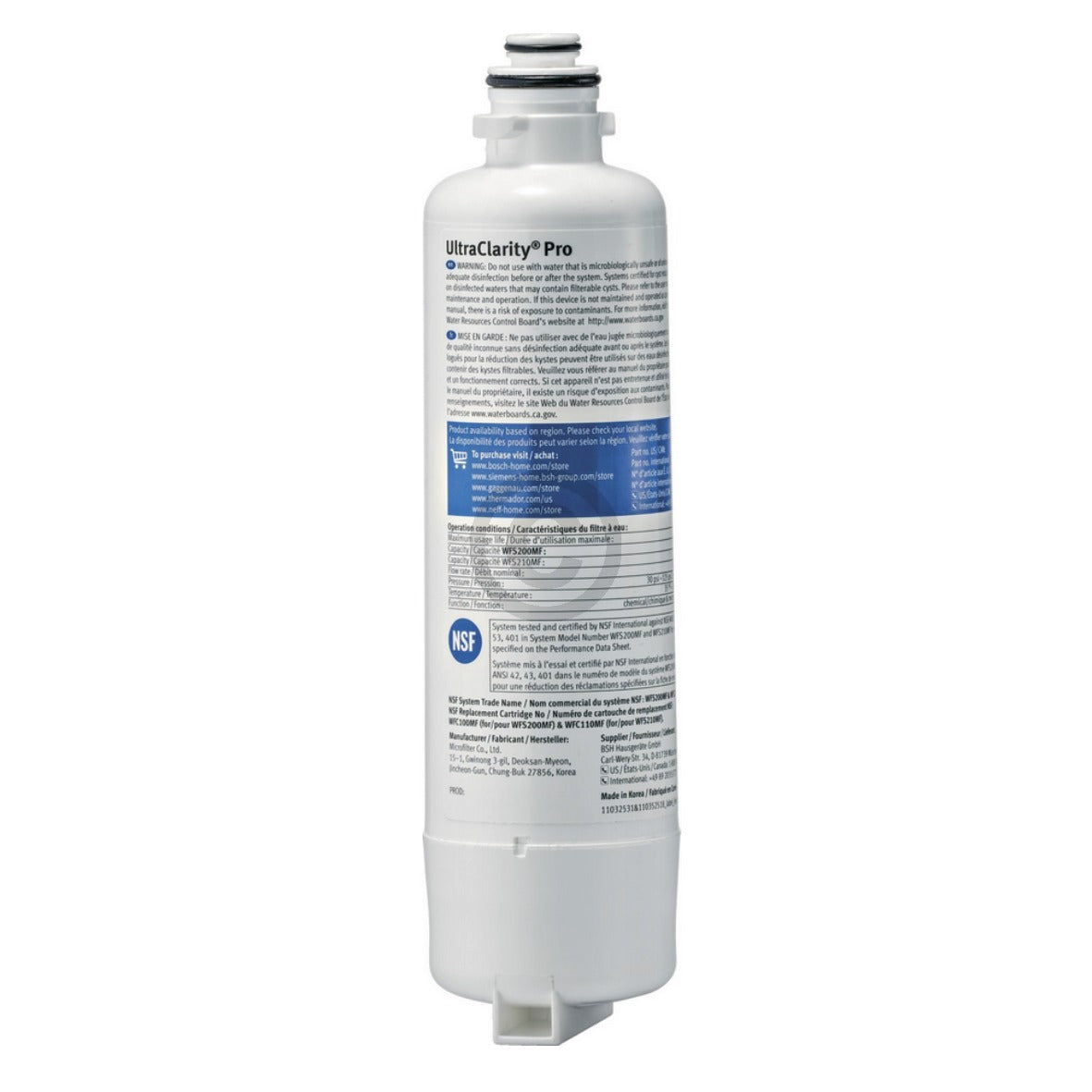 Gaggenau RF411304 Vario Freezer Refrigerator Water Filter