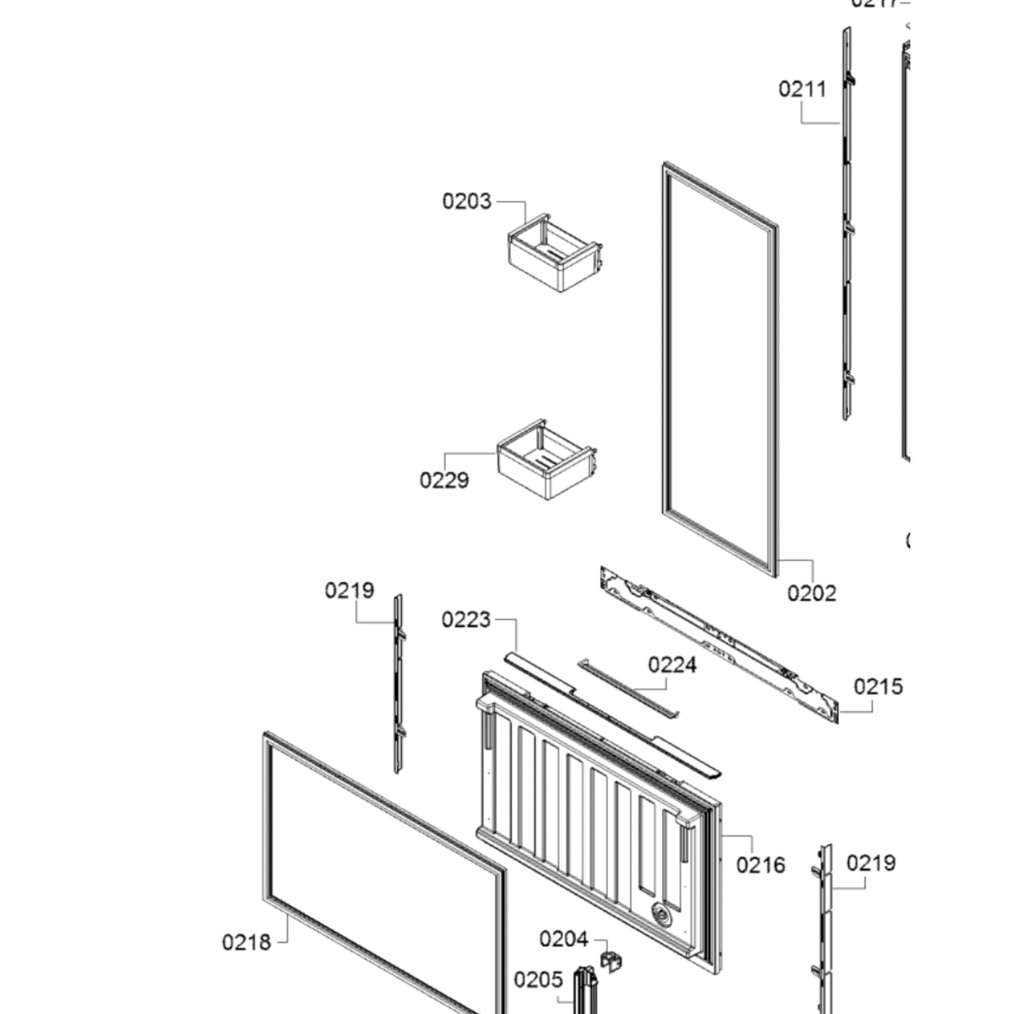 Thermador T36IT905NP Refrigerator Door Shelf Tray - Part No 203