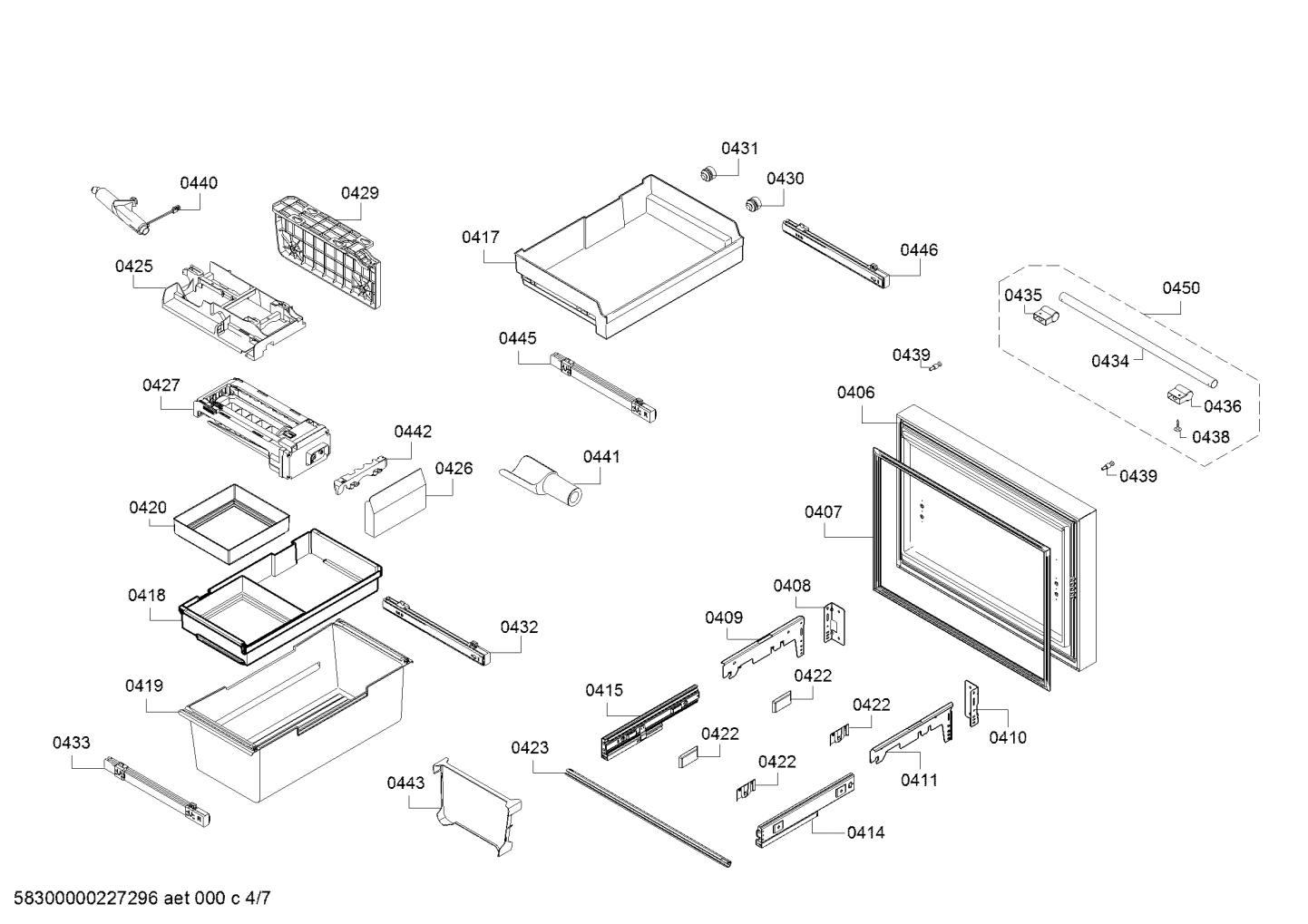 Thermador T36FT820NS Ice Drawer - Part No 0417