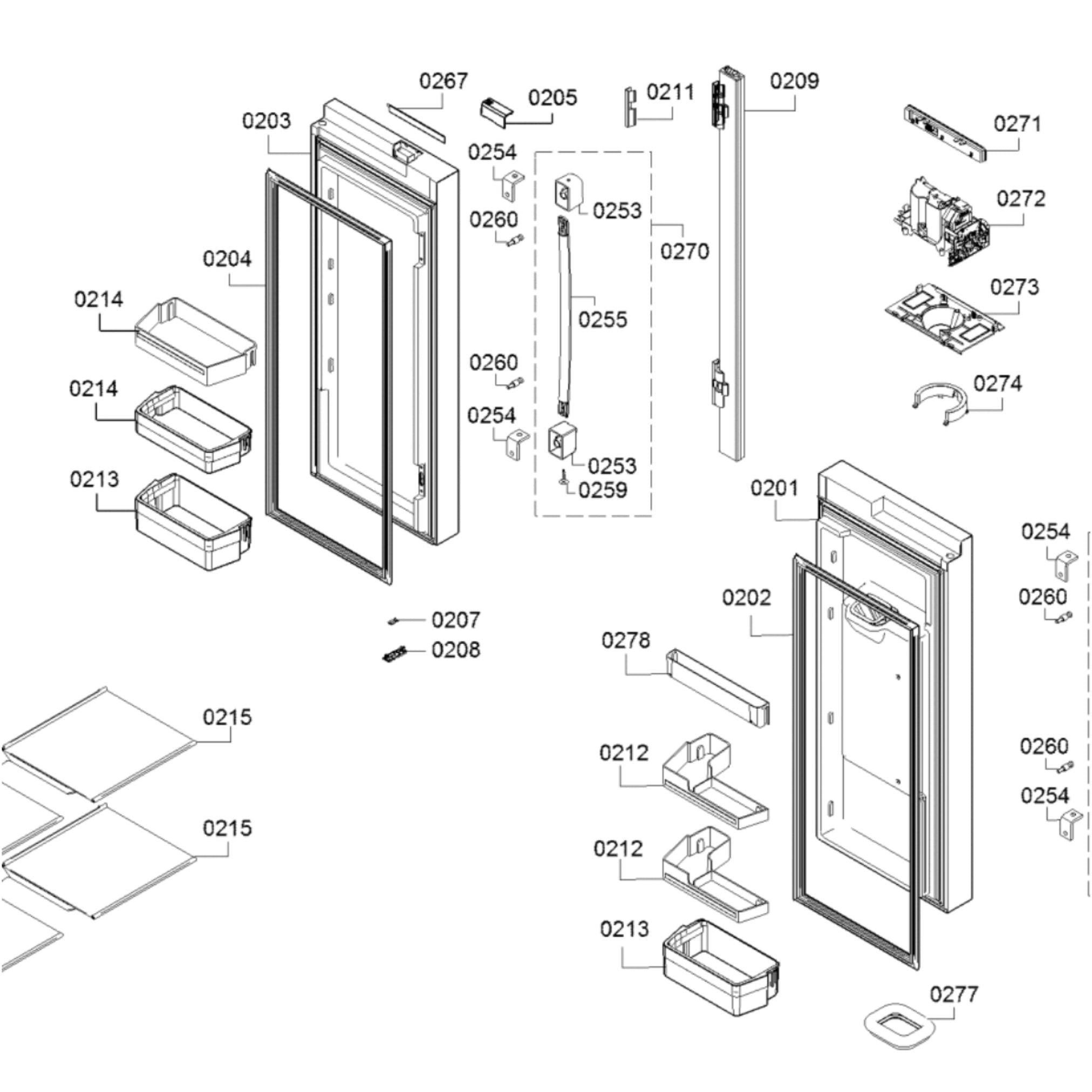 Bosch B36CD50SNB Refrigerator Door Shelf Bin - Part No 214
