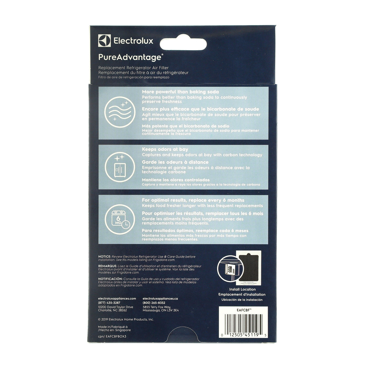 Electrolux EI24BC65GS0 Refrigerator Freezer Air Filter