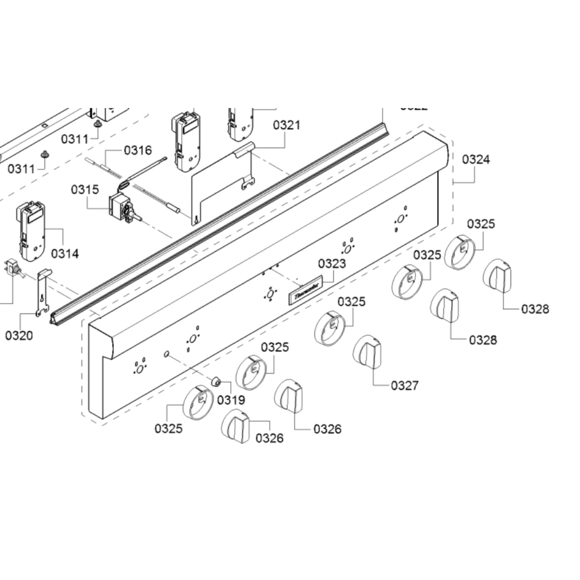 Thermador PCG364WD Gas Rangetops Cooktop Burner Knob - Part No 328