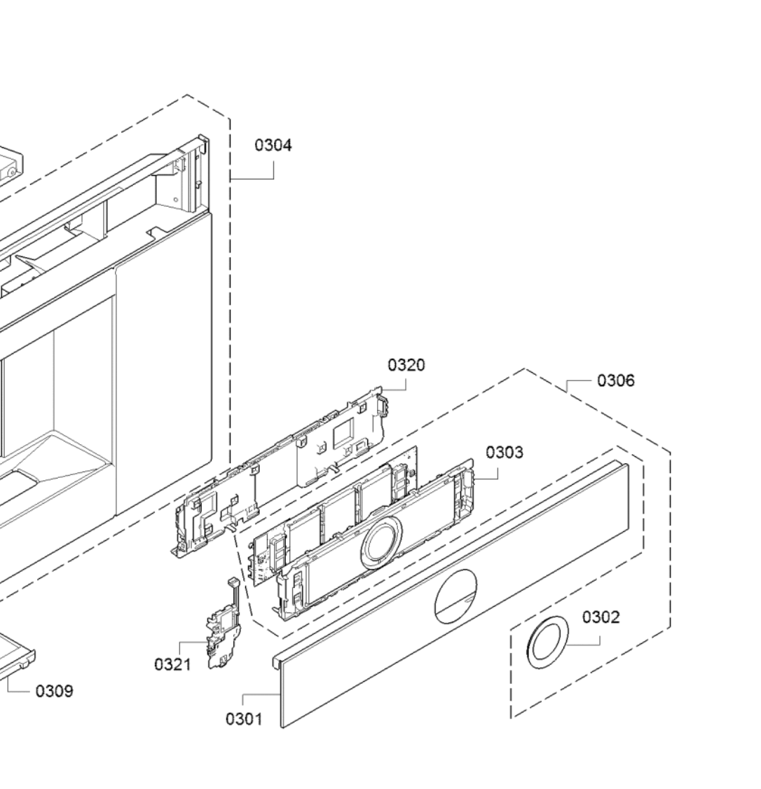 Bosch CTL636EB6 Builtin Automatic Coffee Front Panel Facia