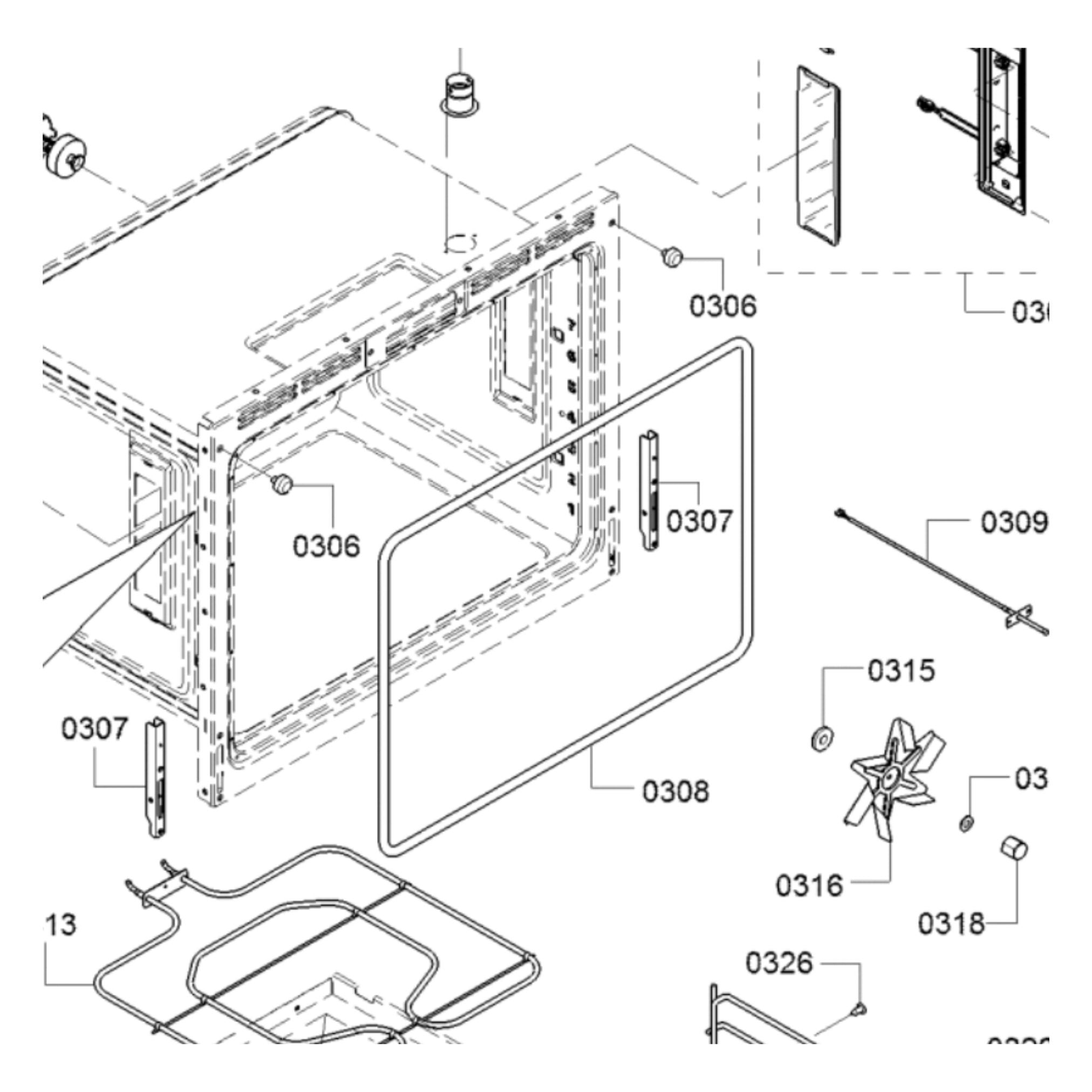 Thermador ME301WS Masterpiece Wall Oven Door Seal Gasket