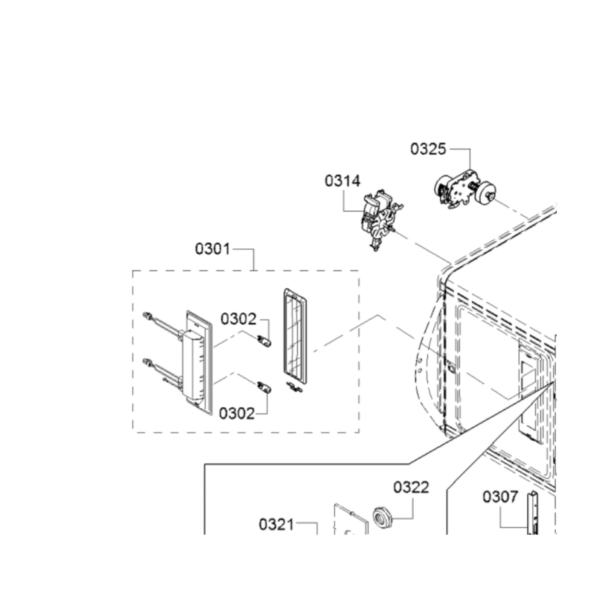 Thermador PODS302W Wall Oven Halogen Lamp Light Bulb